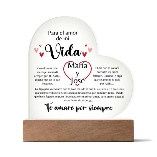 Amor de mi Vida Plaque - Personalized
