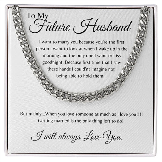 Future Husband Necklace/Fiance Gift for Him/Engagement Gift for Future Husband/Anniversary Birthday Gifts for Fiance/Fiance Christmas Gift